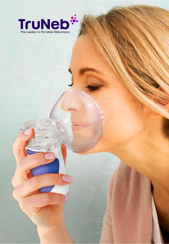 Lady using TruNeb Portable Nebulizer Machine in & near Lakeland, FL